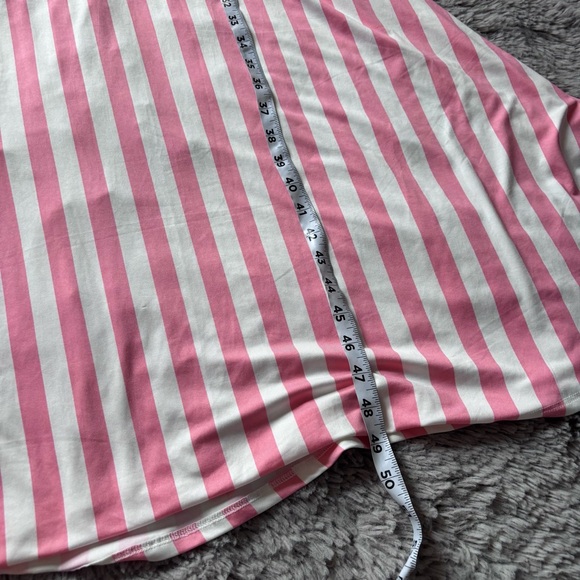 ⭐️⭐️⭐️NWT LuLaRoe Pink and White Striped Riley Dress size Large - Picture 4 of 6